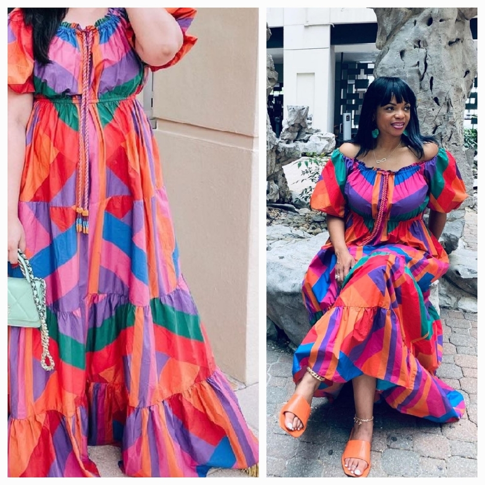 Farm Rio Amanda Stripes Maxidress - Picture 5 of 11